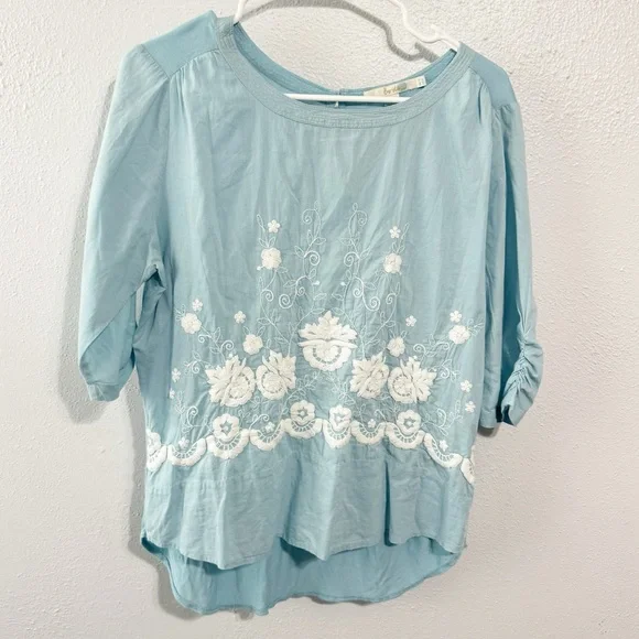 Boden blue embroidered blouse size 8 - Picture 1 of 7